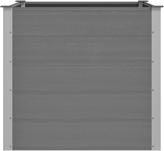 vidaXL Gray Garden Raised Bed WPC 39.4x39.4x35.8 - Durable Weather Wood-Plastic Composite Easy Assembly for DIY Gardening