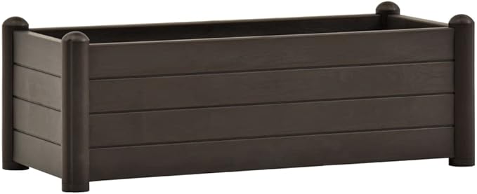 Garden Raised Bed Planter Boxes Outdoor Garden Bed Raised Planter Suitable for Restaurants Flowers Backyard Patios PP Mocha 39.4x16.9x13.8