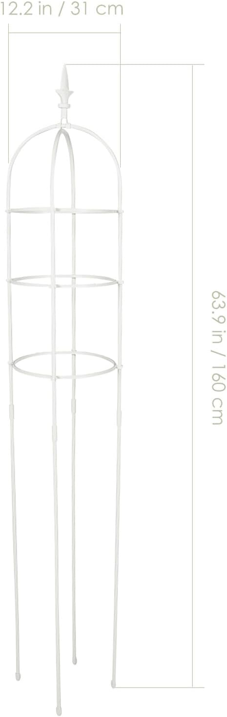 Toyvian Garden Trellis Climbing Plant Support Frame Outdoor Metal Vine Holder 31cm Diameter 1.6m Height Plant Stake for Balcony and Patio