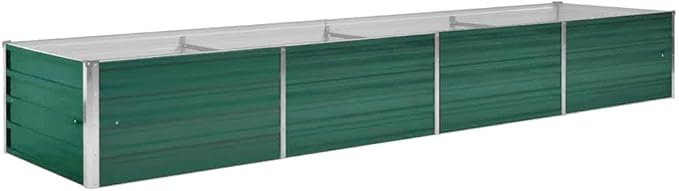 Raised Garden Bed Galvanized Steel 126 x 31.5 x 17.7 Green Outdoor Planter Box for Vegetables Flowers and Herbs Elevated Garden Bed for Patio Garden Boxes and Flower Beds