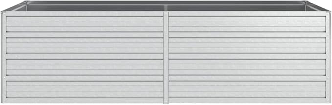 Garden Raised Bed 63x31.5x17.7 Galvanized Steel Silver Silver 13.68 lbs