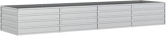 Garden Raised Bed Silver Galvanized Steel Large Gardening Pots &amp Planters 316892