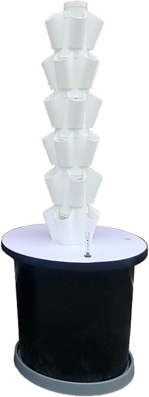 Tower Garden Growing System Hydroponics Tower Growing System Kit Soilless Cultivation Hydroponic Growing Kits for Indoor/Outdoor Herbs(White125cm/50)