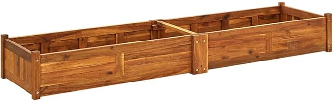 Acacia Wood Raised Garden Bed Large Outdoor Planter Box for Vegetables Herbs Flower Plant Growing in Patio 78.7x19.7x9.8