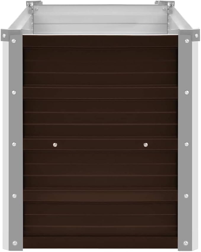 Garden Raised Bed Outdoor planters Garden Bed Planter Boxes Outdoor Suitable for Backyard Patios Flowers Restaurants Brown 39.4x15.7x17.7 Galvanized Steel