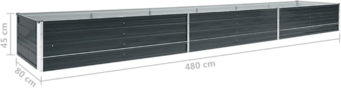 Galvanized Raised Garden Bed 189x31.5x17.7 in Anthracite Planter Box for Outdoor Plants Tomato Herb &amp Flower Boxes Modern Metal Planter for Patio Yard