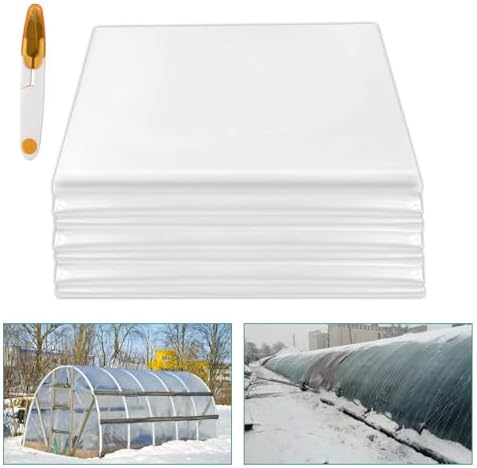 6Mil Greenhouse Covering 25x40FT Thick Durable Sheeting with Anti-Drip Gardening &amp Agriculture Film for Plants Farming and Crop Protection (25X40FT)