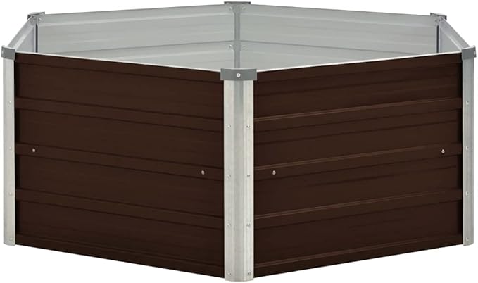 Raised Garden Bed Galvanized Planter Box OutdoorOutdoor Galvanized Planter BoxesMetal Garden Box for Gardening Vegetables Flowers Brown 50.8x50.8x18.1 Galvanized Steel