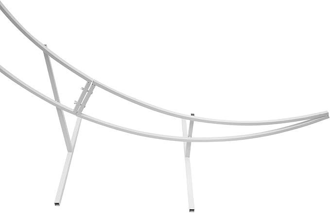 Wedding Arch Backdrop Stand 7ft White Metal Crescent Moon Wedding Arch Stand Curved Flower Balloon Frame for Wedding Birthday Party Anniversary Decorations (White)