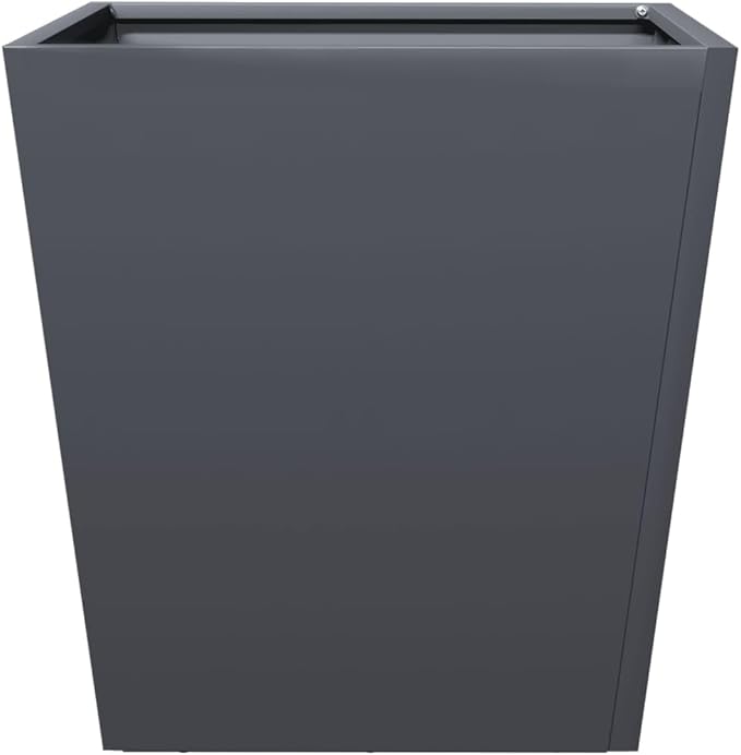 Garden Planter Set of 2 Anthracite Cold-Rolled Steel Square Outdoor Planters 16.9 Gallon Capacity Modern Industrial Style for Patio Balcony and Garden Decor