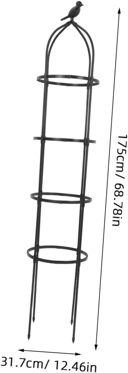 POPETPOP Garden Obelisk Trellis Metal Climbing Plant Support for Roses and Cucumbers Easy to Install Charming Bird Design for Indoor and Outdoor Use