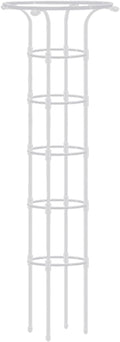 Garden Obelisk Trellis for Climbing Plants Outdoor and Indoor Trellis for Potted Plants Vertical Metal Umbrella Trellis Tower with PE Coated Garden Obelisk Trellis for Potted Rose(White 185*28cm )