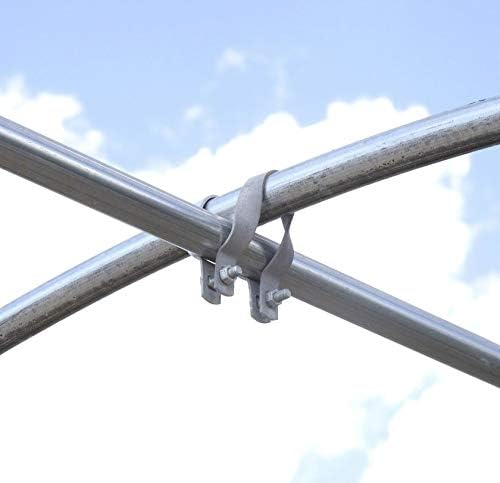 Cross-Connector (Purlin Bracket) for Greenhouse - Galvanized Steel (12 Pack w/Bolts) (1 5/8 x 1 5/8)