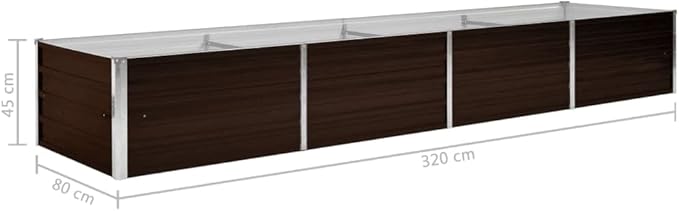 Garden Raised Bed Brown 126x31.5x17.7 Galvanized SteelWeight:24.52lbs45716