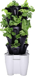 Mr. Stacky Smart Farm - Automatic Self Watering Garden - Grow Fresh Healthy Food Virtually Anywhere Year Round - Soil or Hydroponic Vertical Tower Gardening System (Solar Kit Black)