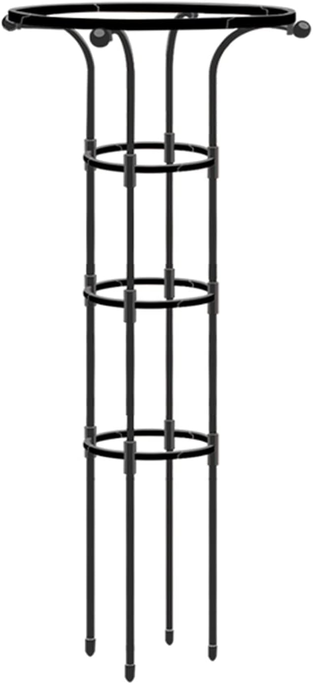 Metal Umbrella Trellis Decorative Vertical Garden Obelisk Trellis with PE Coated Black Lightweight Plant Tower Umbrella Shaped Ventilated Plant Trellis for Climbing Vine(Black 49 X 7.8IN)