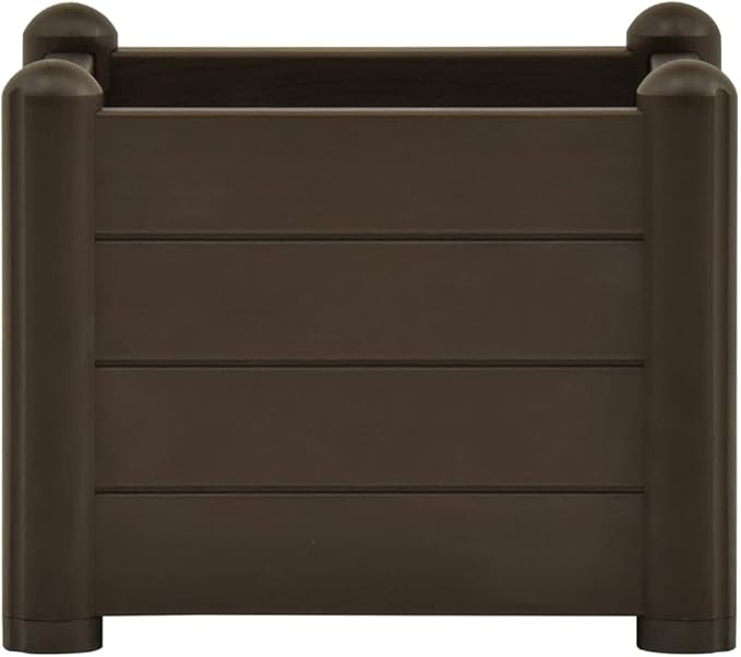 Garden Raised Bed Planter Boxes Outdoor Garden Bed Raised Planter Suitable for Restaurants Flowers Backyard Patios PP Mocha 16.9x16.9x13.8