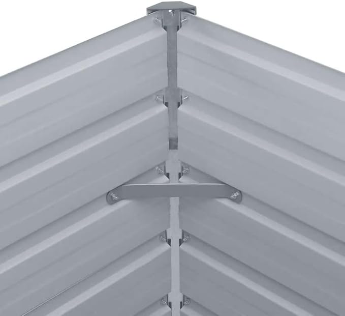 Galvanized Steel Raised Garden Bed 189 x 31.5 x 30.3 in Large Outdoor Planter Box Grey Durable Rectangular Elevated Garden Bed for Backyard Patio Balcony