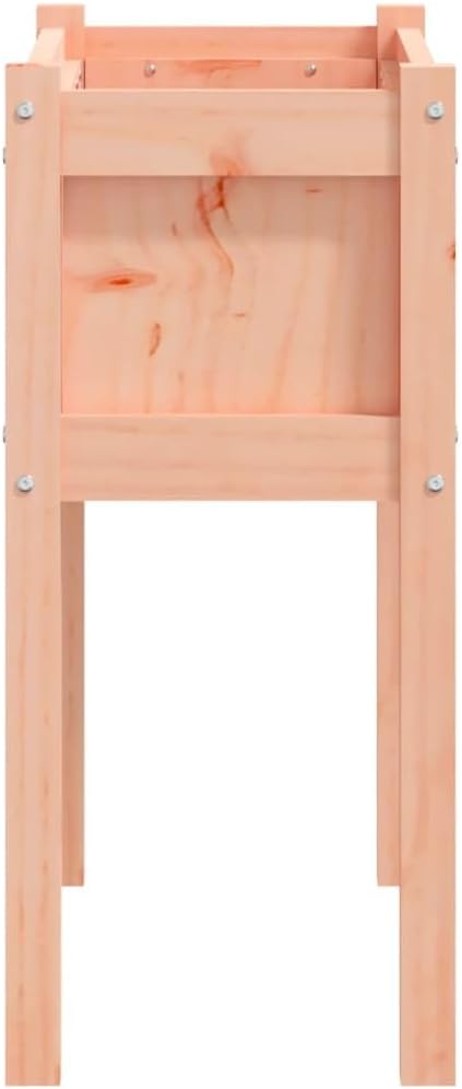 Natural Douglas Wood Garden Planter 27.6x12.2x27.6 Inch Rustic Outdoor Raised Bed for Flowers Herbs Vegetables Durable Untreated Finish