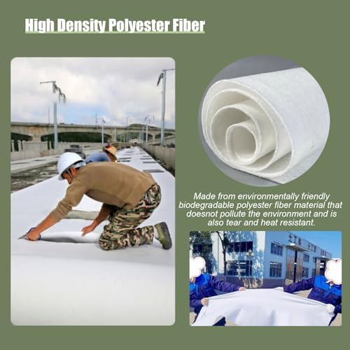 Commercial Grade Driveway Fabric with Securing Pegs - White Landscape Weed Barrier for Vegetable Gardens and Flower Beds (1m x 10m 3.3ft x 32.8ft) - Durable Ground Cover Drainage Solution