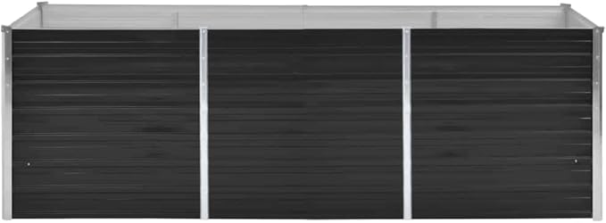 YAFF Garden Raised Bed Anthracite 94.5x31.5x30.3 Galvanized SteelAnthracite