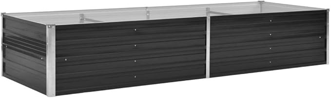 Garden Raised Bed Anthracite 94.5x31.5x17.7 Galvanized Steel