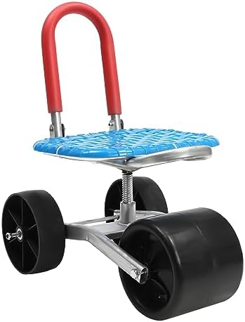 Garden Cart Rolling Stool 360° Rotatable 150KG / 330.69 lbs Capacity Rolling Garden Seat with Wheels for Patio Yard Orchard Farmland