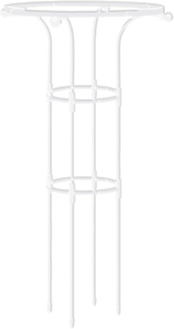 Asodomo Garden Obelisk Trellis for Climbing Plants Outdoor 3 Feet Metal Gardening Climbing Frame Plants Support Stakes for Potted Plants Vegetable Flowers Vine (White 9.8 D x 37.4 H)