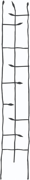 Panacea Products Narrow Forged Twig Trellis with Leaves Black