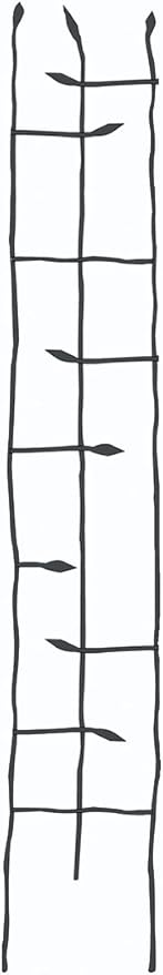 Panacea Products Narrow Forged Twig Trellis with Leaves Black