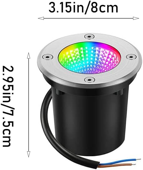 LED Landscape Lights 6W Color Changing RGB 110V Waterproof Garden Patio Spotlight Decorative Light Remote Control DIY Multi Semi Flush Mount for Outdoor Indoor 1 Pack