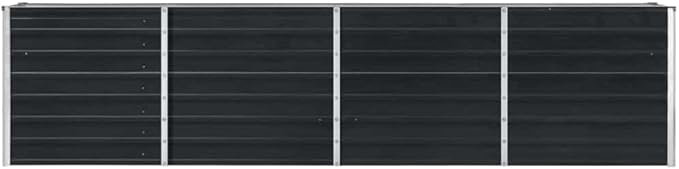 vidaXL Garden Raised Bed Galvanized Steel Planter Anthracite 126x15.7x30.3
