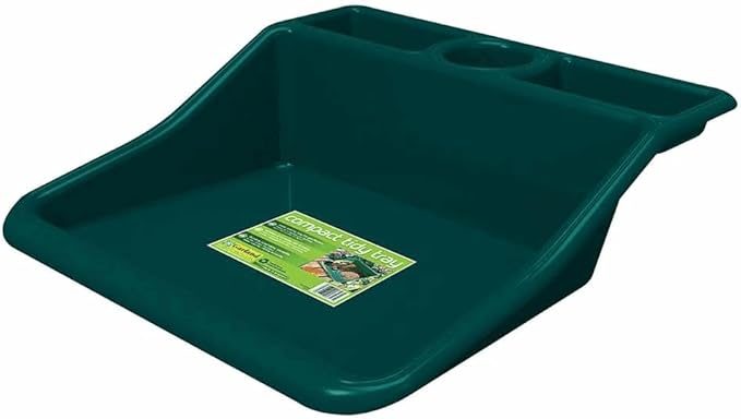 Garden Compact Tidy Tray – Green 19 L x 19.5 W x 6 H – Sturdy One-Piece Potting Tray Indoor/Outdoor Gardening Recycled Plastic Lightweight Versatile Use