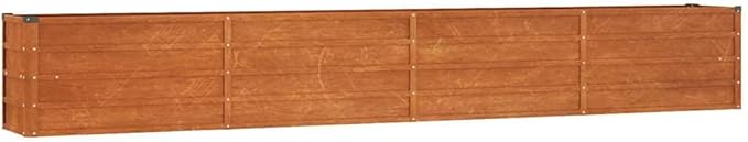 Garden Raised Bed Rusty Corten Steel Planter Box for Outdoor Plants 126 x 15.7 x 17.7 in Durable Metal Rectangular Weathered Finish Versatile for Herbs Vegetables