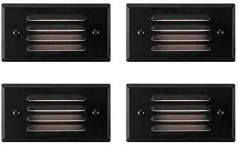 GKOLED 4-Pack Low Voltage Step Lights with Mini Size Brass Landscape Spotlight