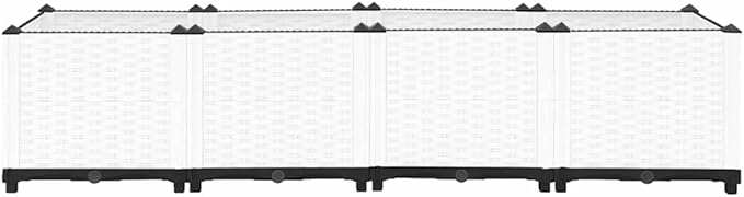 SKM Raised Bed White Polypropylene Large Durable Raised Garden BedWhite (Weight 18.01KG)