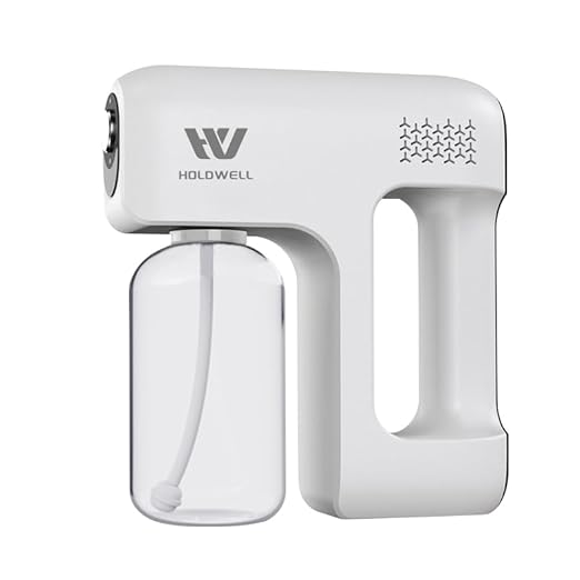Disinfectant Fogger Machine Cordless Electric Blue Light Disinfection Gun Nano Sprayer for Salon/School/Hospital/Home/Office/Car/Gym/High-Contact Item Etc. (White)
