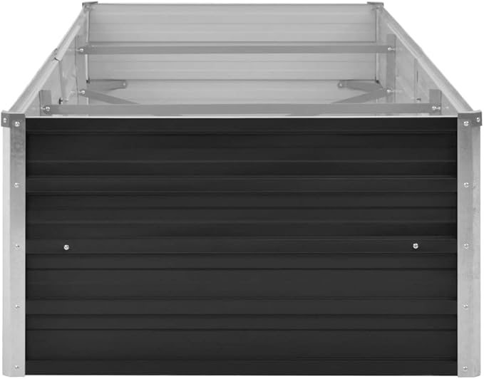 SKM Garden Raised Bed Garden Raised Bed Anthracite 94.5x31.5x17.7 Galvanized Steel