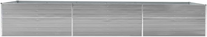 Garden Raised Bed Galvanized Steel 189x31.5x17.7 Gray
