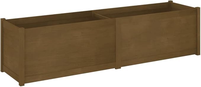 Wooden Garden Planter Box Raised Garden Bed Indoor Outdoor Planter Outdoor Wood Raised Garden Bed for Vegetables Flowers Herbs Honey Brown 78.7x19.7x19.7 Solid Wood Pine-275