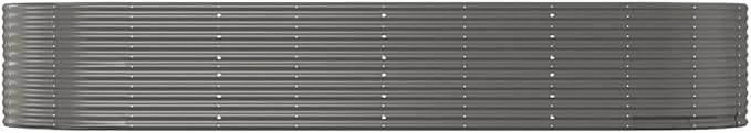 Raised Garden Bed Gray 144.5x55.1x26.8 Powder-Coated Steel Elevated Planter Box for Outdoor Use Large Garden Raised Bed Durable Garden Box for Vegetables Flowers and Herbs