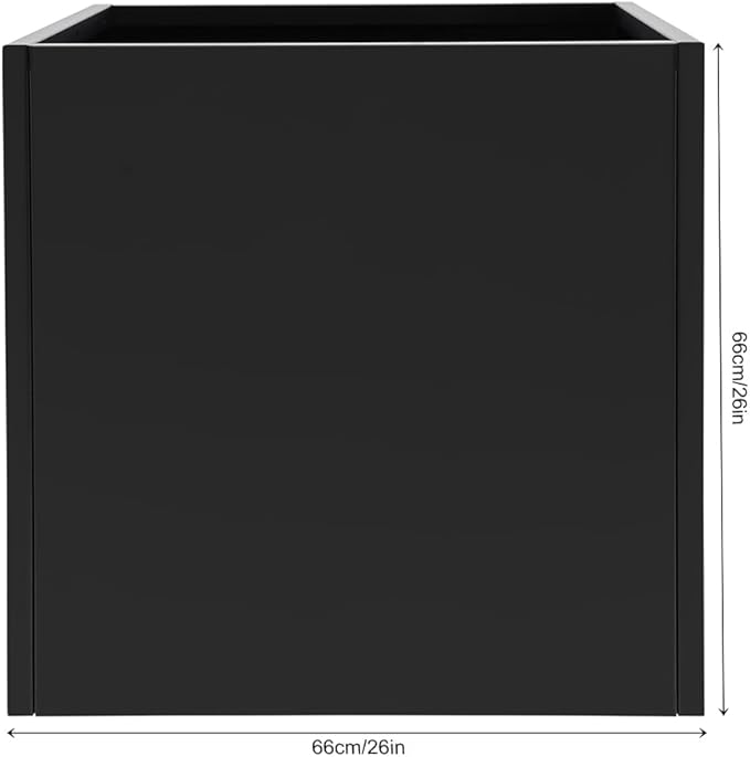 26 x 26 x 26 Metal Planter Box - Heavy Duty Black Steel Raised Garden Bed with Weather-Resistant Coating for Outdoor Patio Garden Yard &amp Porch (Easy Assembly)