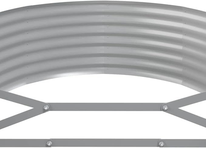 Raised Garden Bed Powder-Coated Steel Gray 155.9x39.4x14.2 Oval Shape Elevated Planter Box Large Outdoor Vegetable Flower Garden Raised Bed for Patio Balcony and Garden