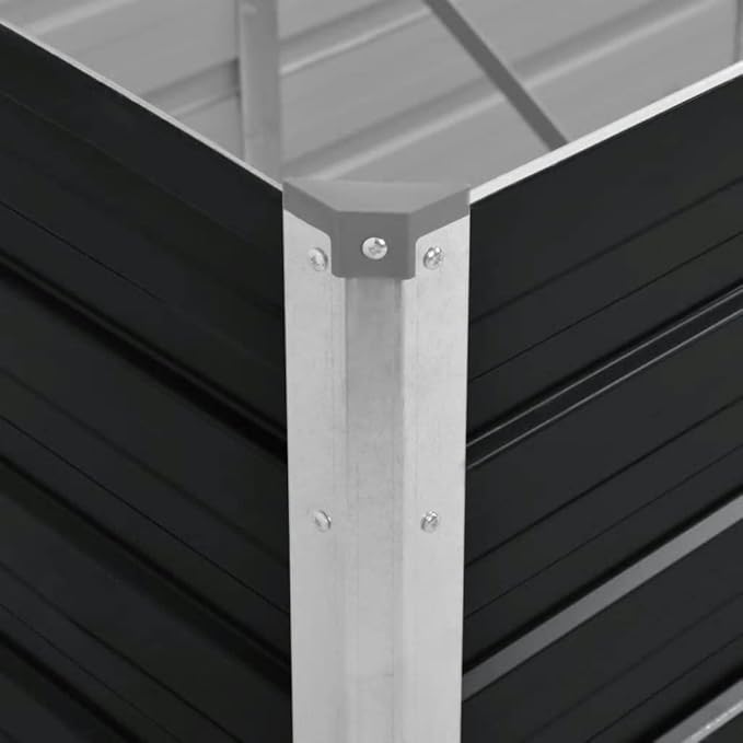 Garden Raised Bed Anthracite 63x15.7x17.7 Galvanised Steel