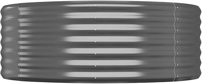 Anthracite Powder-Coated Steel Garden Raised Bed 199.6x39.4x14.2 Inch Oval Outdoor Planter for Vegetables Herbs Flowers