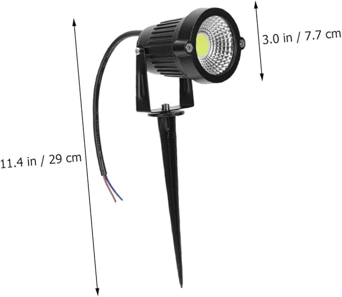 Homoyoyo 2pcs Cob Outdoor Spotlights Led Lawn Lights for Garden and Decoration Landscape Lighting Simple Installation Rated for Weather Use