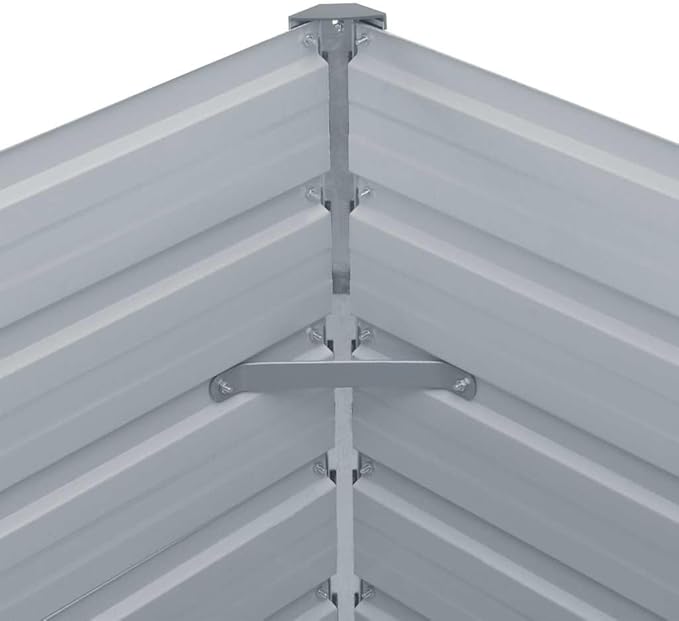vidaXL Garden Raised Bed Galvanised Steel Rectangular Garden Planter for Flowers and Planters Raised Bed Weather-Resistant Anthracite 63x31.5x17.7