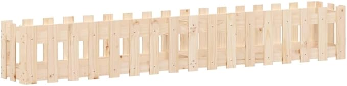 Garden Raised Bed Solid Pine Wood Outdoor Planter Box 78.7x11.8x11.8 Inch Rectangular High Raised Bed for Vegetables Flowers Herbs Rustic Finish
