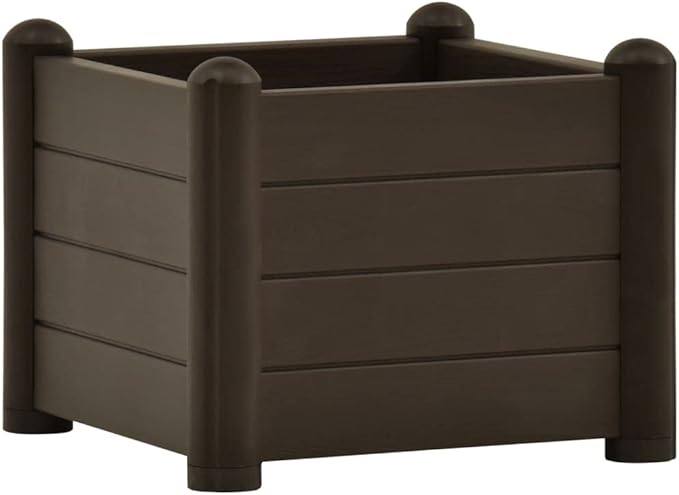 Garden Raised Bed PP Mocha 16.9x16.9x13.8
