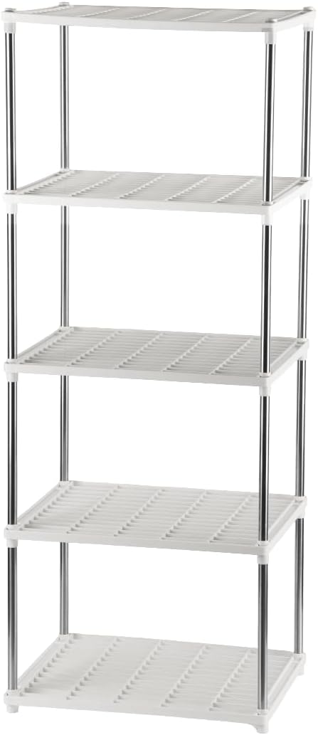 5 Layer Seed Starter Tray Plant Stand Storage for Nursery Pot Seedling Cell Tray Container Indoor/Outdoor Plant Rack Holder (White)